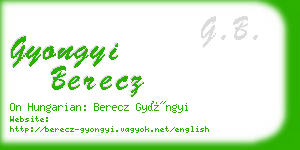 gyongyi berecz business card